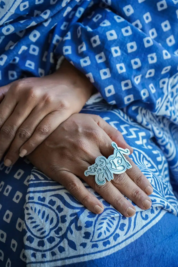 “Rama” Silver Look Alike Oxidised Jai Ram Ring