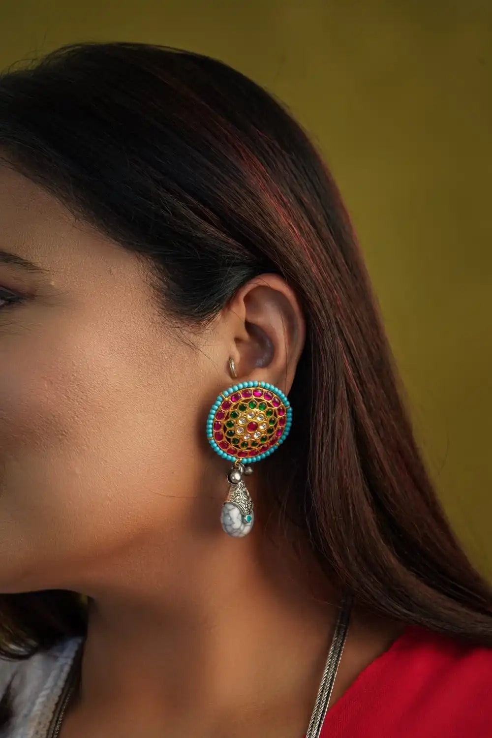 kundan stud ethnic earring