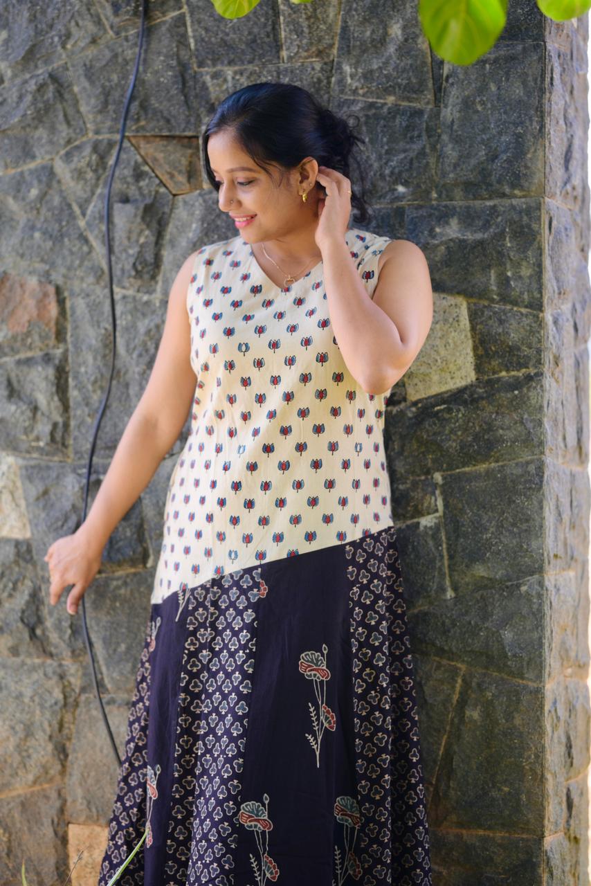Cotton Ajrakh Dress Og