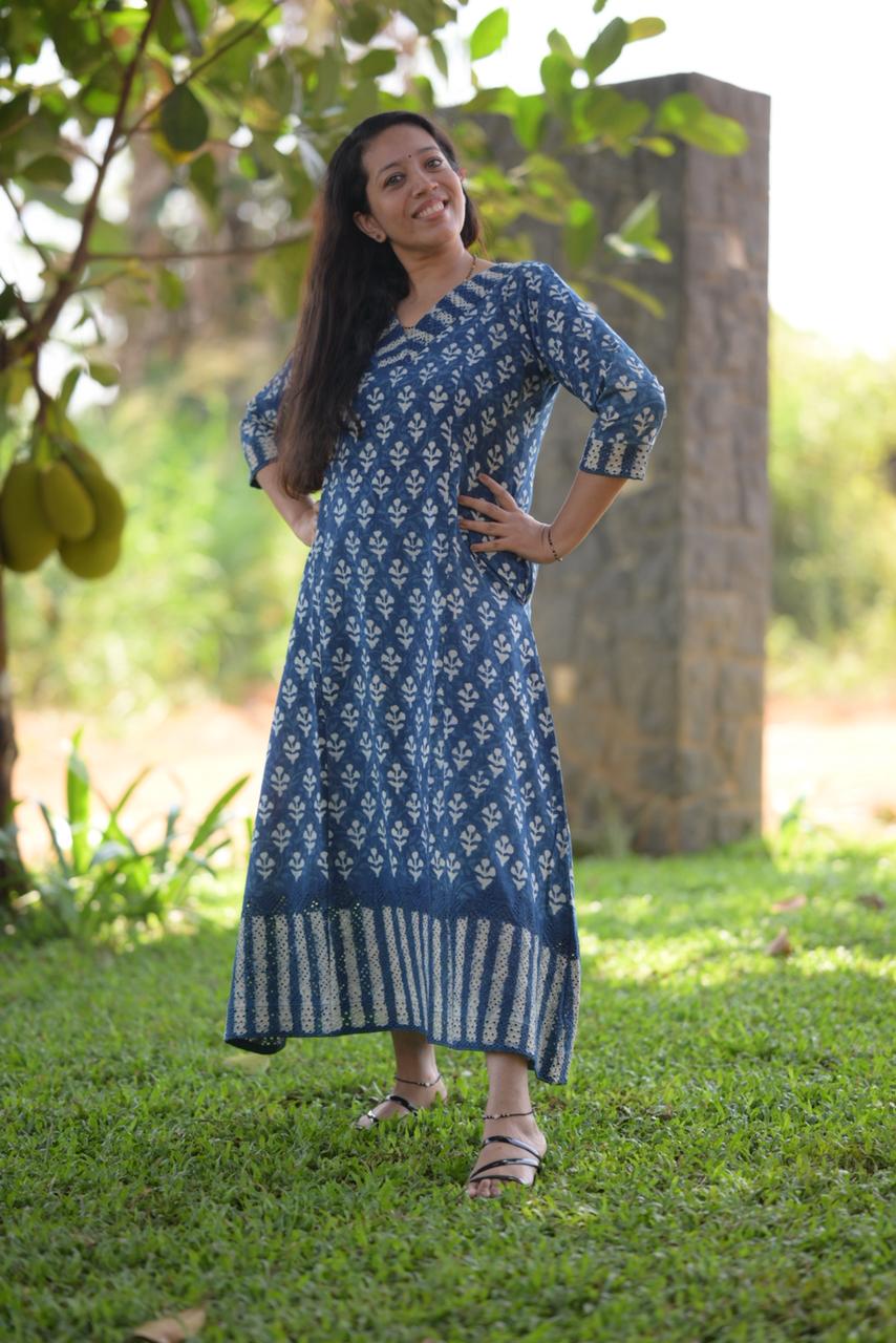 Cotton Hakoba A-Line Dress Og