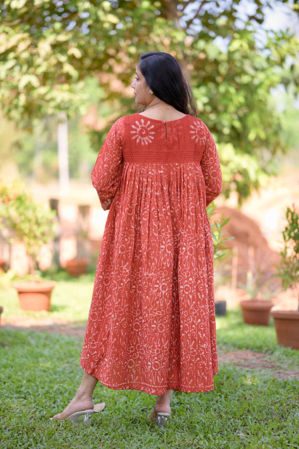 Cotton Hakoba A-Line Dress Og