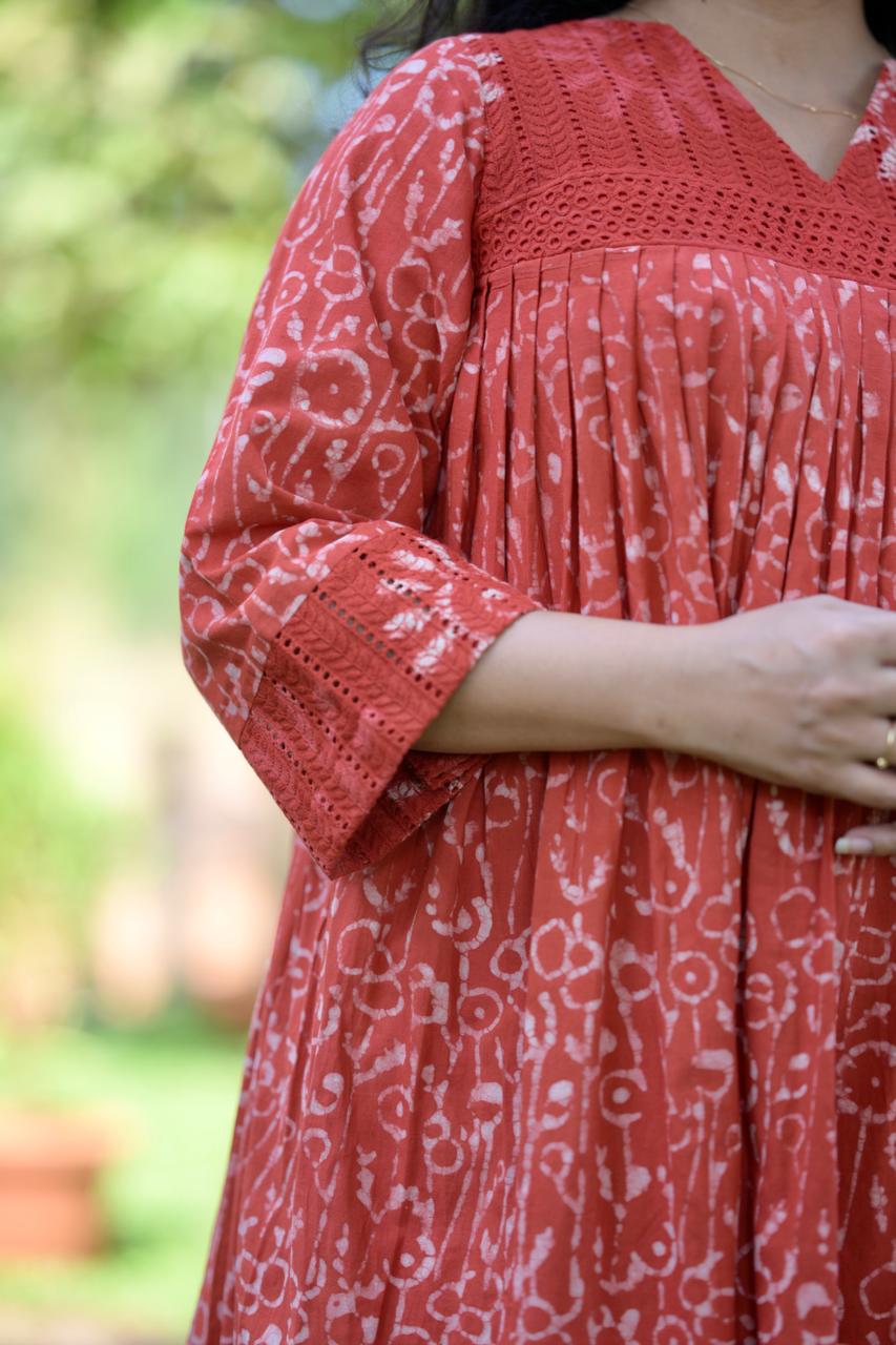 Cotton Hakoba A-Line Dress Og