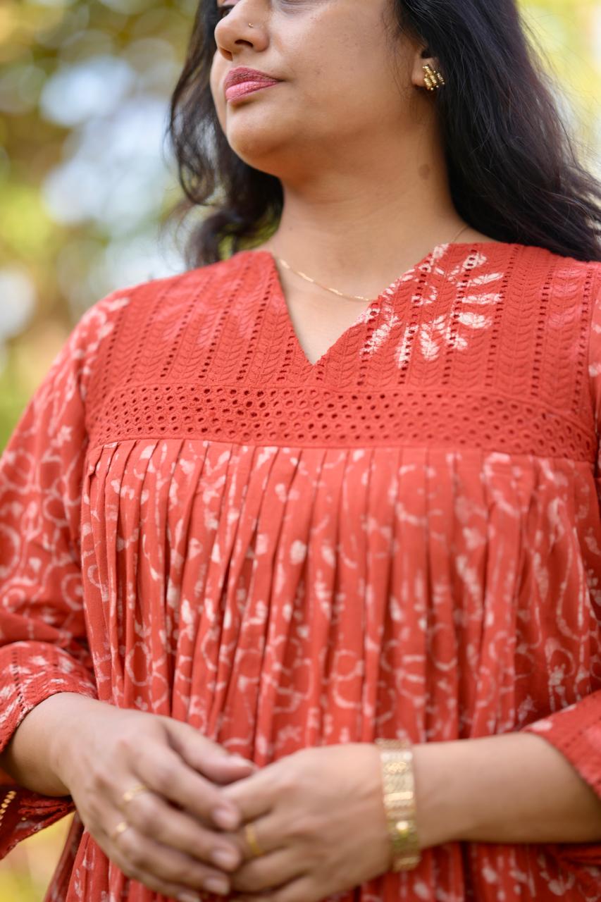 Cotton Hakoba A-Line Dress Og