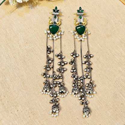 Mrinal Look Alike Dual Tone Stone Earring