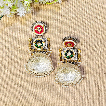 Zivah Look Alike Dual Tone Stone Earring