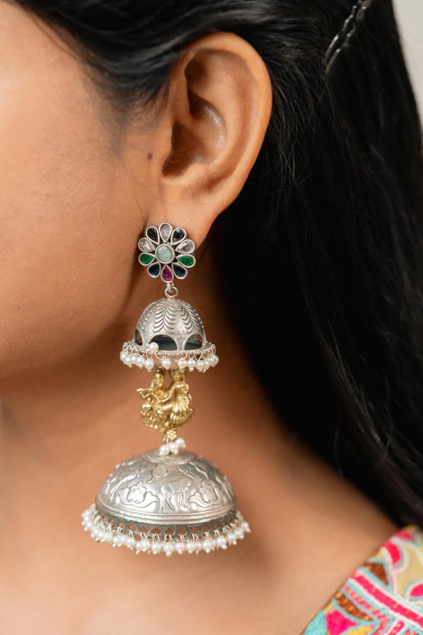 Radha Krishna Jhumka earring