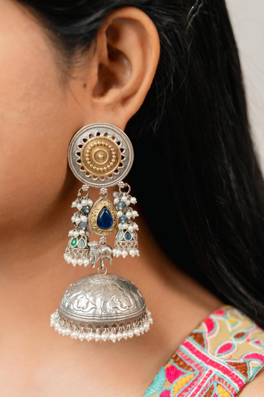 Dual Tone Statment earring