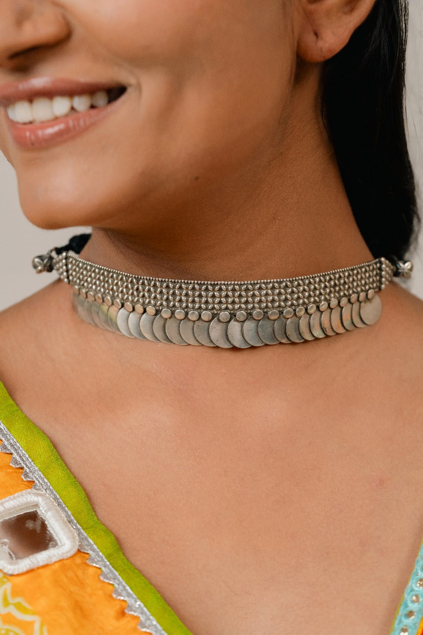 choker oxidised necklace