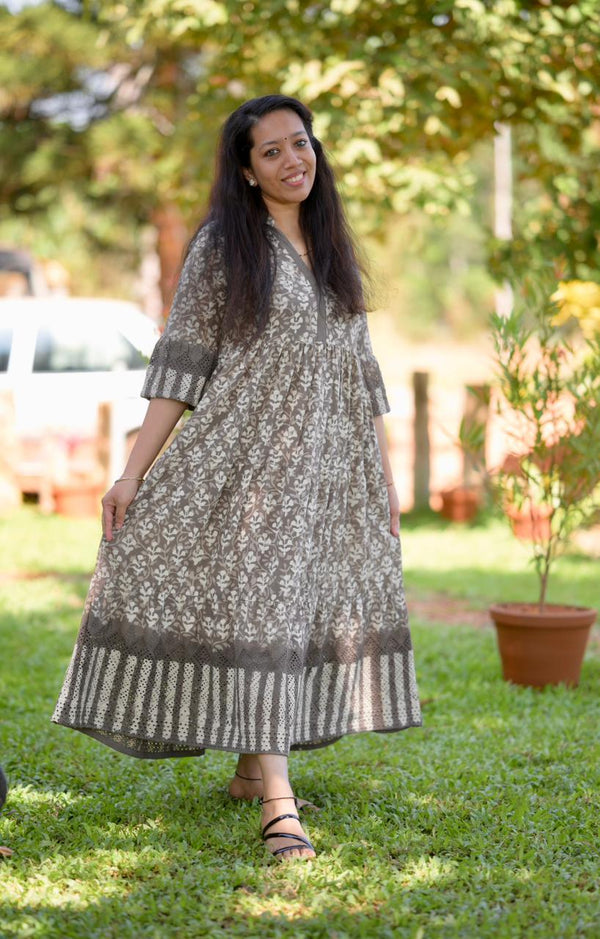 Cotton Hakoba A-Line Dress Og