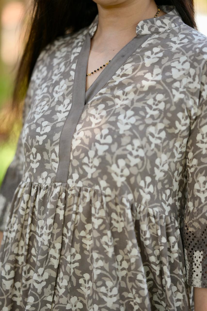 Cotton Hakoba A-Line Dress Og