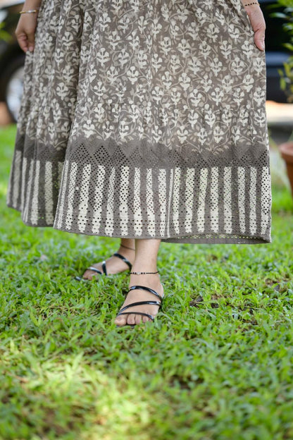 Cotton Hakoba A-Line Dress Og
