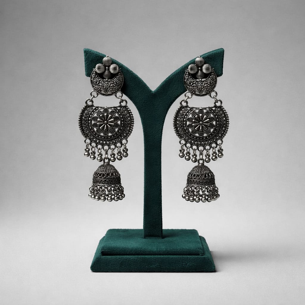 Vintage Black Metal Dangle Earrings LP- 48Hr Delivery