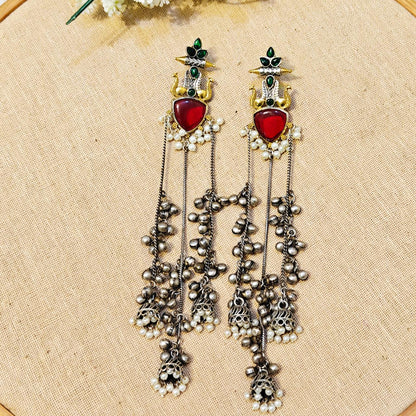 Mrinal Look Alike Dual Tone Stone Earring