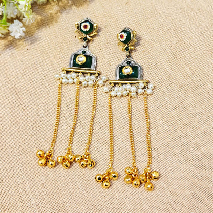 Evara Look Alike Dual Tone Stone Earring