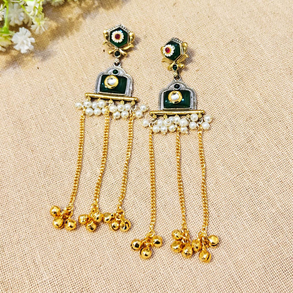 Evara Look Alike Dual Tone Stone Earring