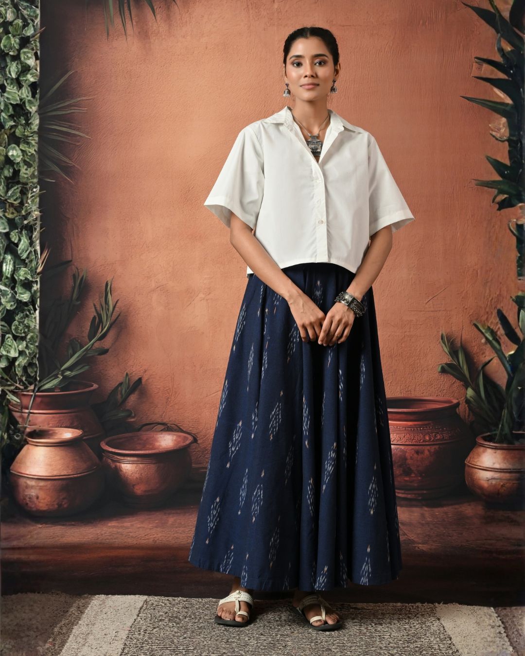 Mastani Navy Ikat Skirt Bo