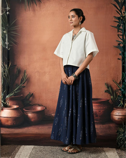 Mastani Navy Ikat Skirt Bo