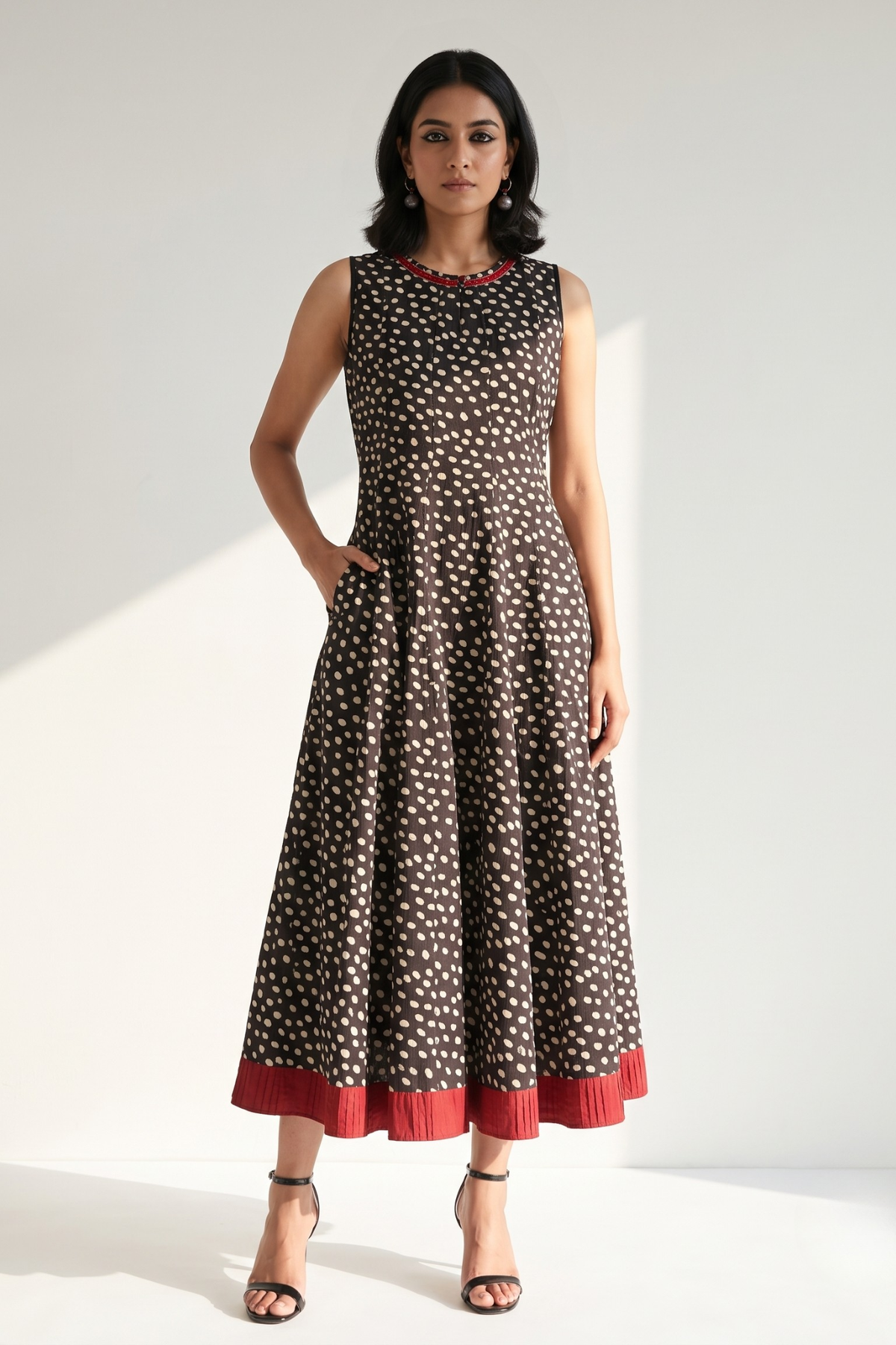 Wild and Spotted Cotton Long Sleeveless Maxi Dress Mc