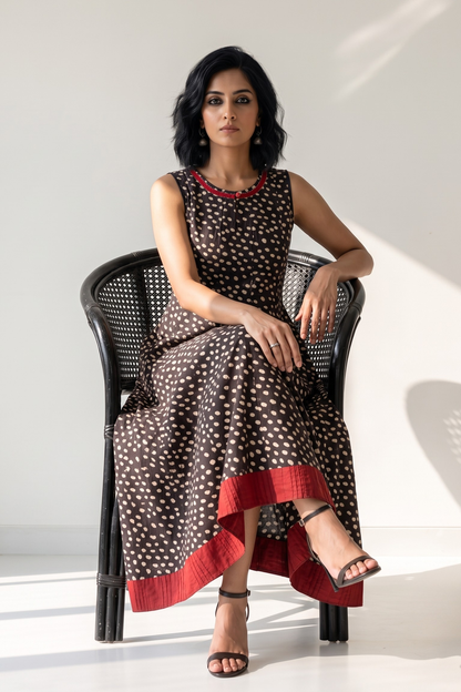 Wild and Spotted Cotton Long Sleeveless Maxi Dress Mc