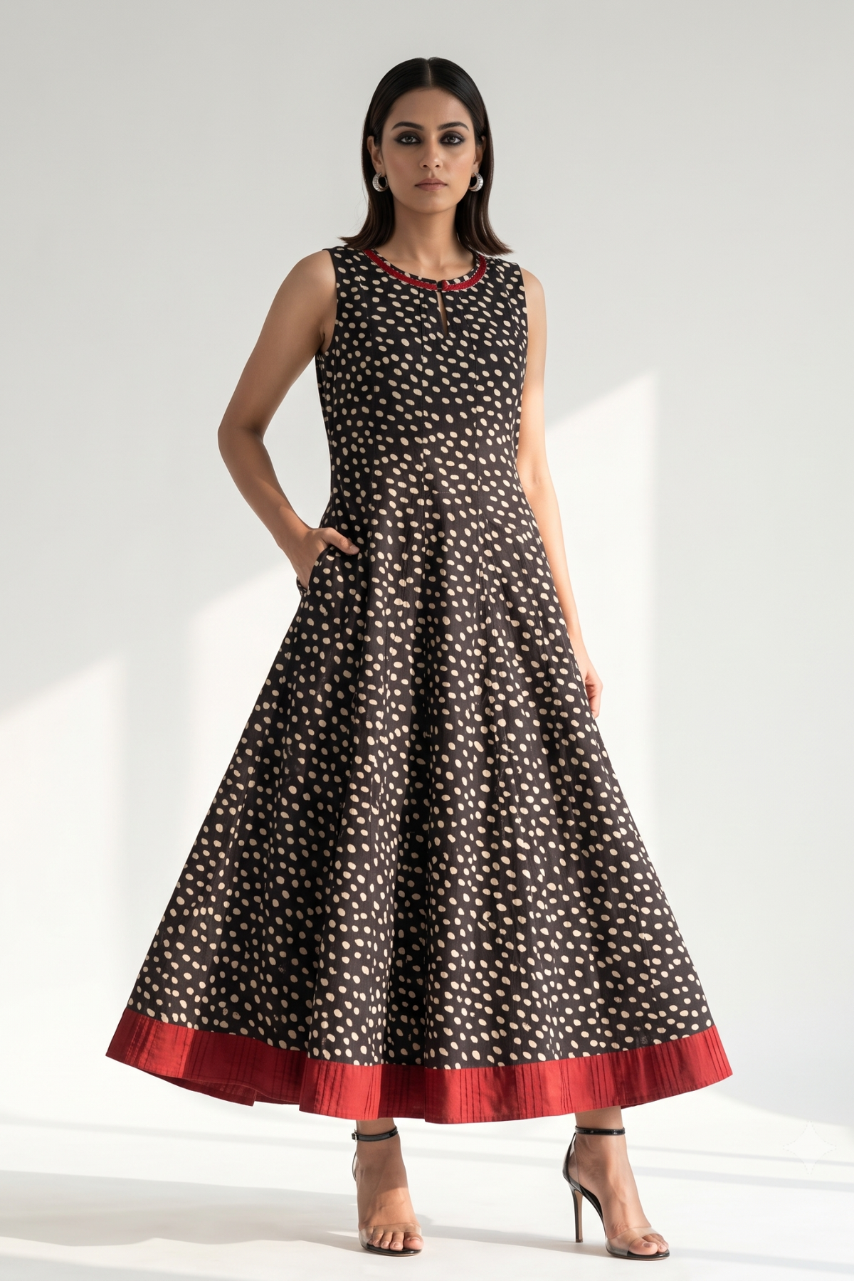 Wild and Spotted Cotton Long Sleeveless Maxi Dress Mc