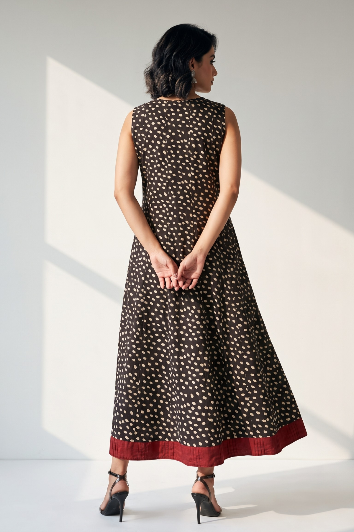 Wild and Spotted Cotton Long Sleeveless Maxi Dress Mc