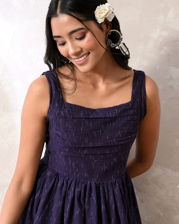 Mira Aubergine Ikat Maxi Dress