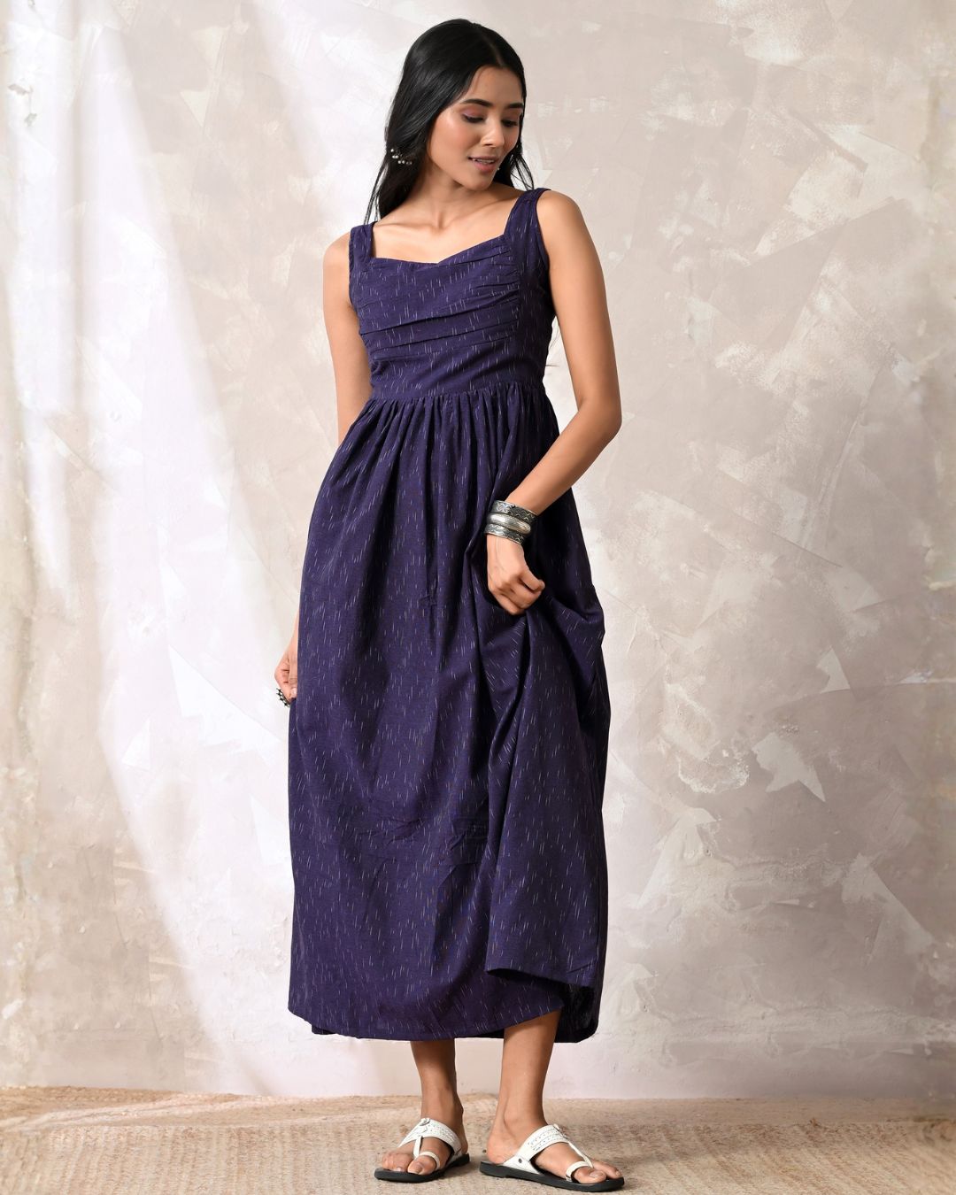 Mira Aubergine Ikat Maxi Dress