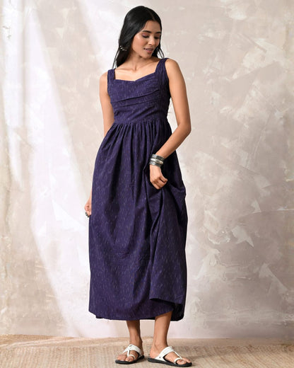 Mira Aubergine Ikat Maxi Dress