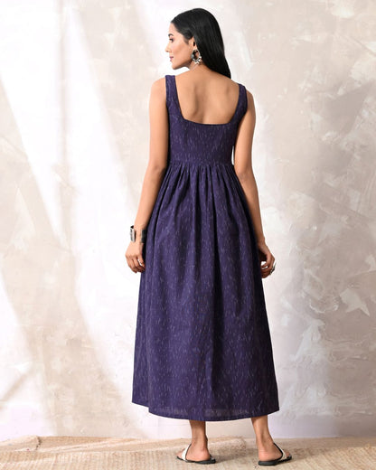 Mira Aubergine Ikat Maxi Dress