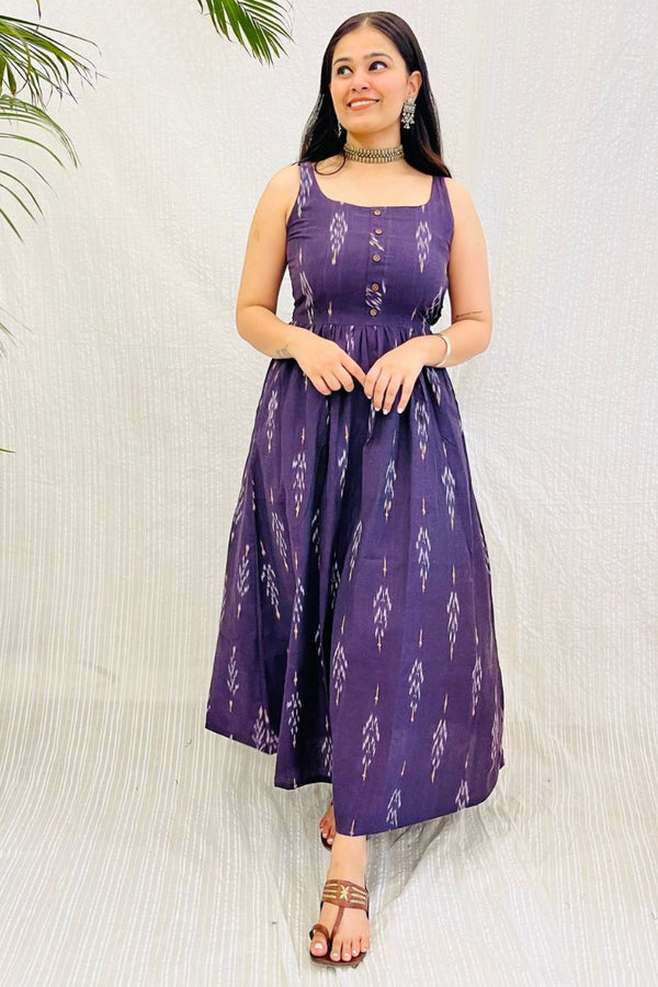 Aubergine Ikat Maxi Dress