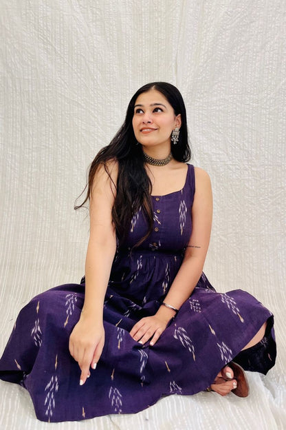 Aubergine Ikat Maxi Dress