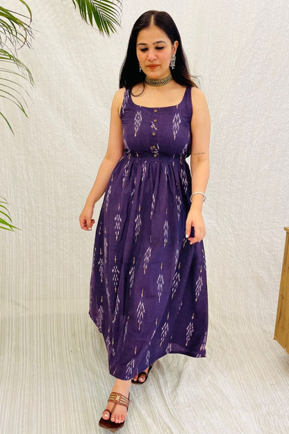 Aubergine Ikat Maxi Dress