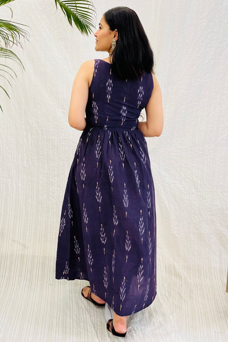 Aubergine Ikat Maxi Dress