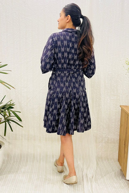 Aubergine Ikat Shirt Dress