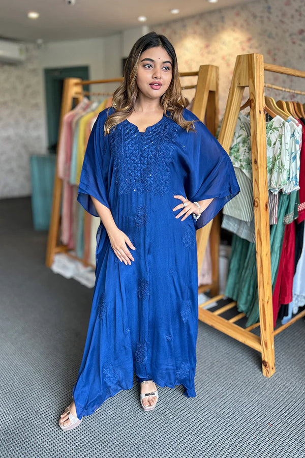 Khaftan With Inner and Bottom Set Blue