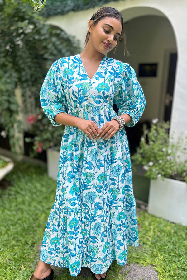 Cotton Dress Pattern 2 Blue Print