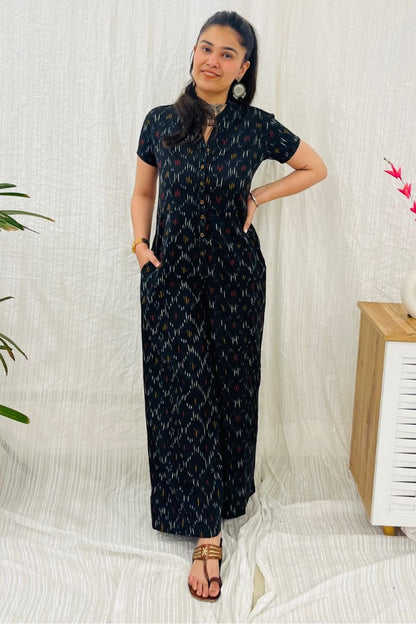 Black Ikat Jumpsuit