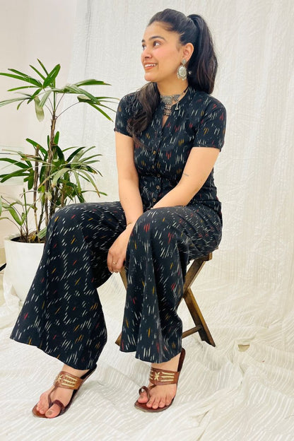 Black Ikat Jumpsuit
