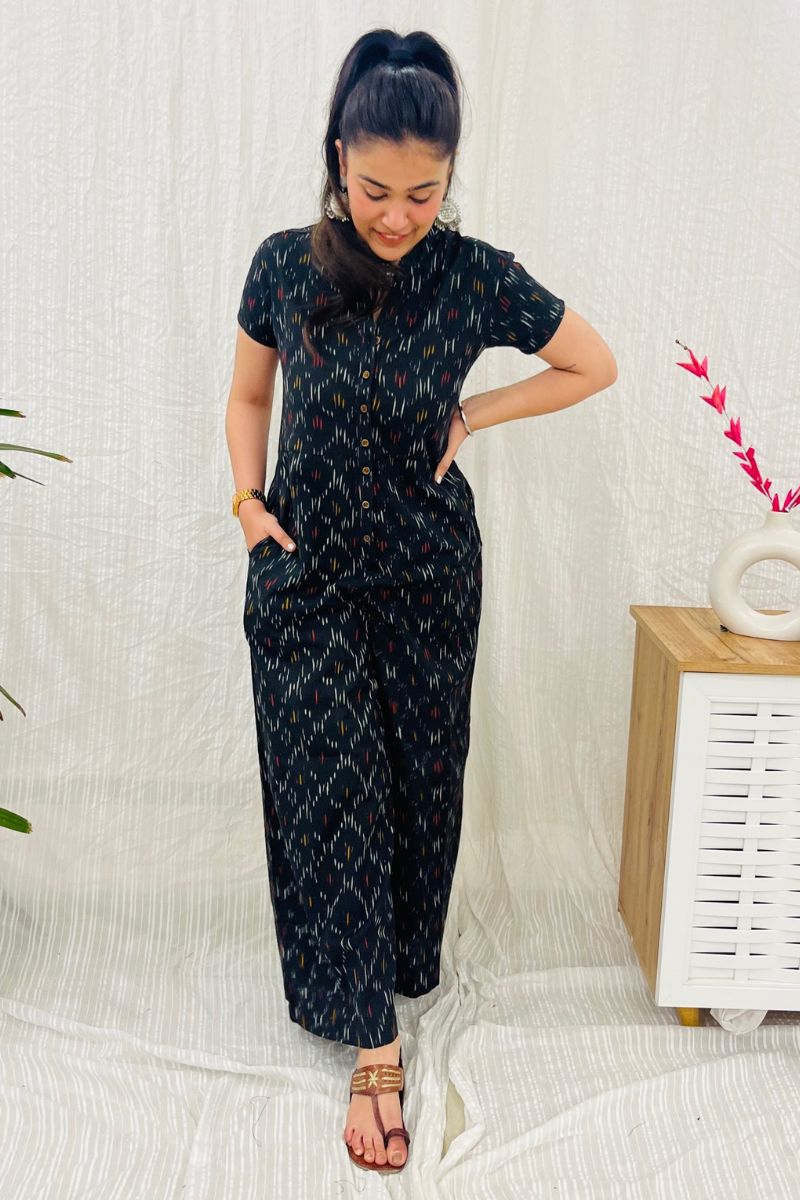 Black Ikat Jumpsuit