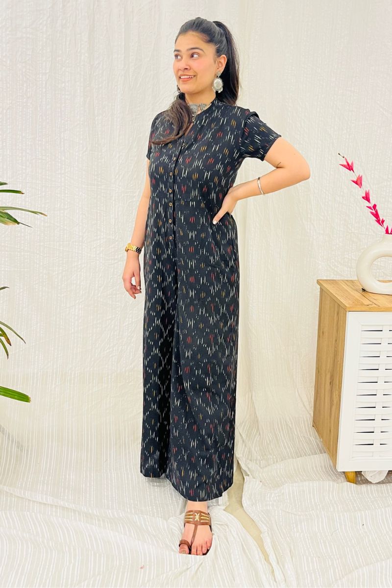 Black Ikat Jumpsuit
