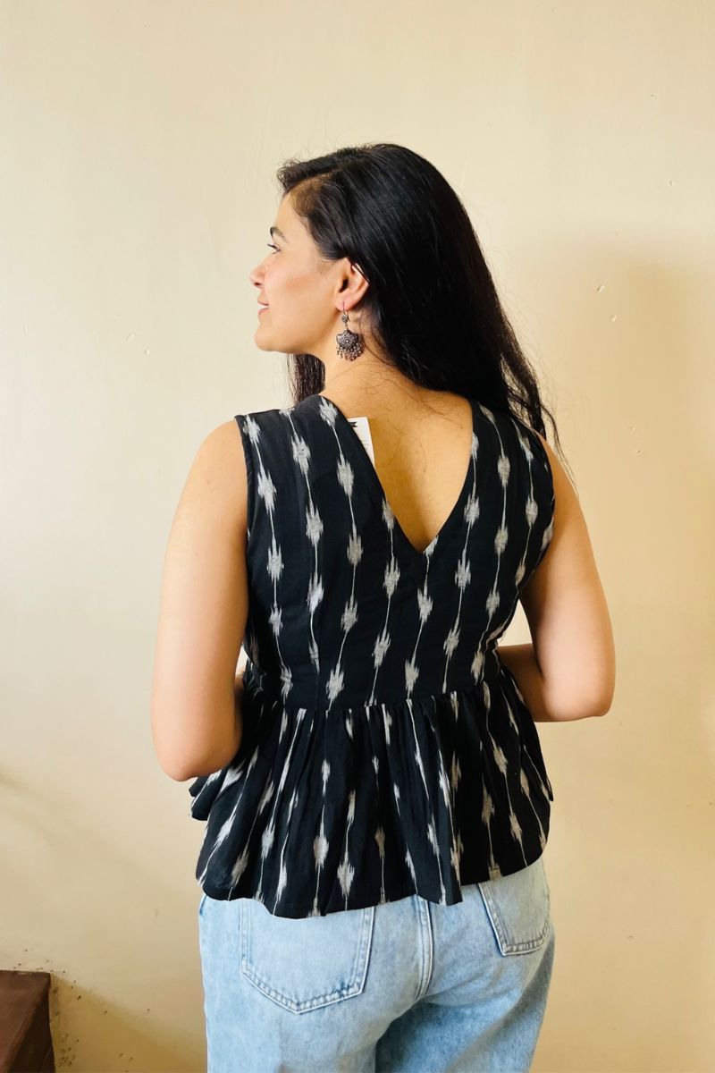 Black Ikat Top