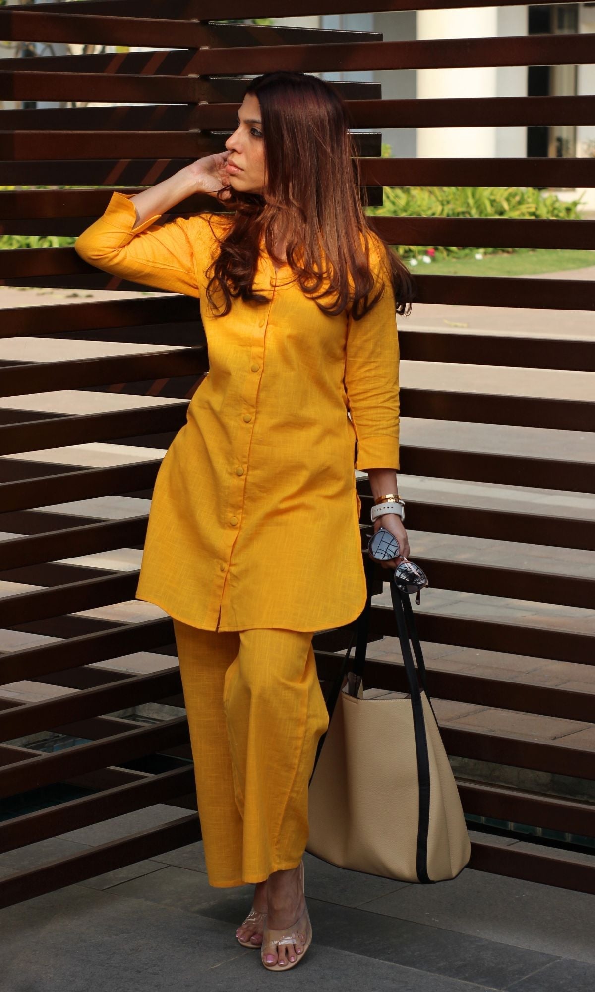 Cotton Slub Yellow Coord Set - Baareeki