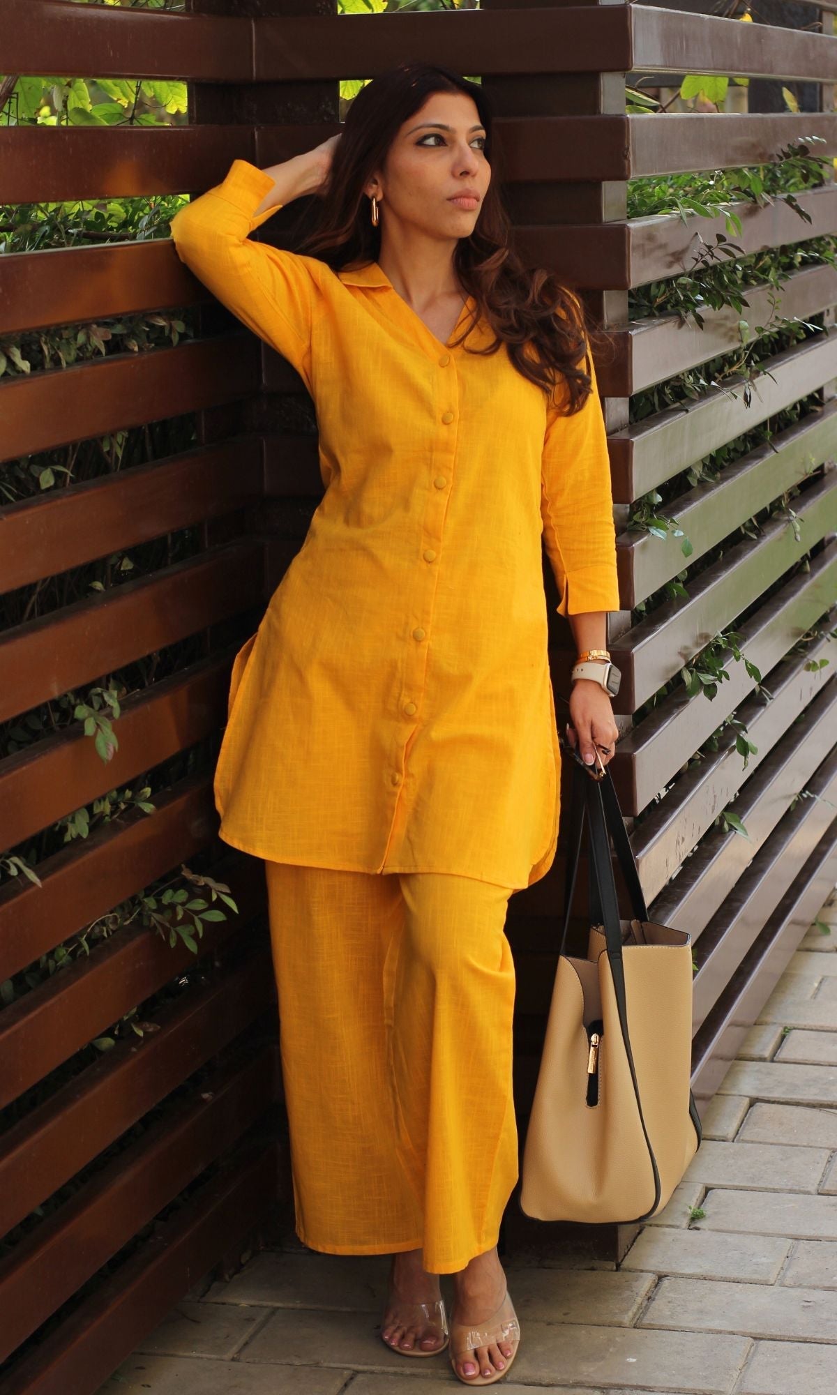 Cotton Slub Yellow Coord Set - Baareeki