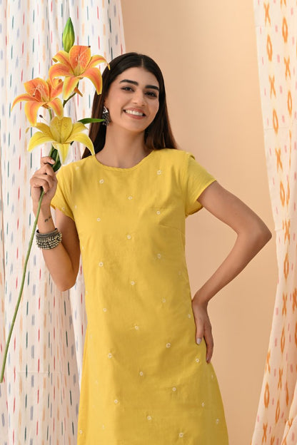 Daisy Embroidered Shift Dress