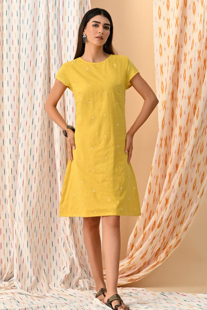 Daisy Embroidered Shift Dress