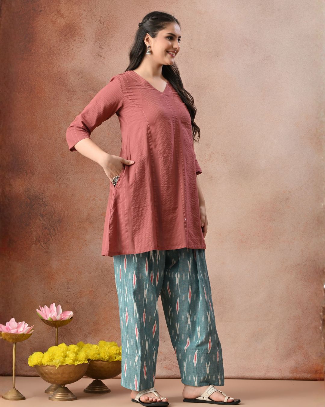 Nyla Ikat Farshi Co-ord Set