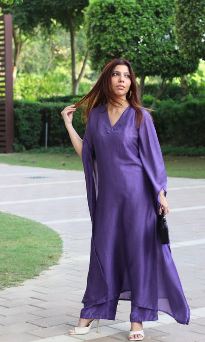 Electric Purple Kaftan Style Coord Set - Baareeki