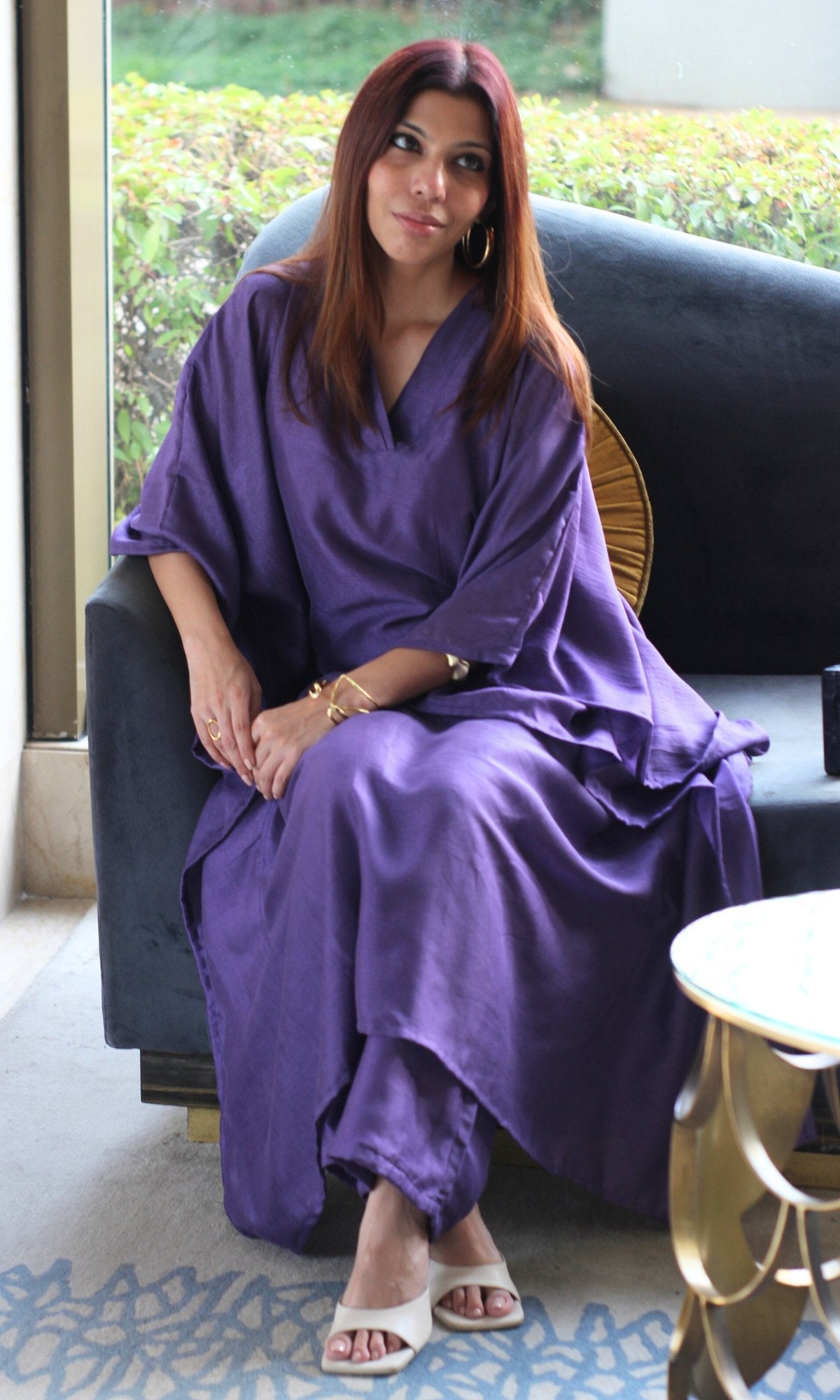 Electric Purple Kaftan Style Coord Set - Baareeki