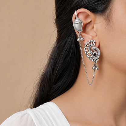 Velora Silver Look Alike Oxidized Earcuff
