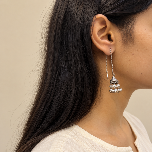 Rhea Silver Look Alike Oxidized Earring